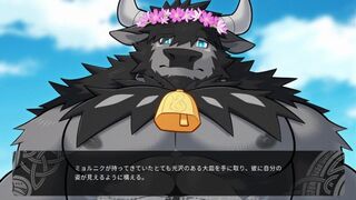 Dog being brushed by a gentle cow【Flaming Flagon】part19