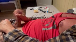 Jerking off before go to bed.