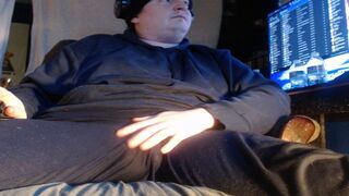 Fat cock played with through pajamas