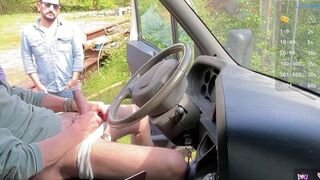 Truckstop Suckfest – Two Guys Go Down on My Big Cock in Public