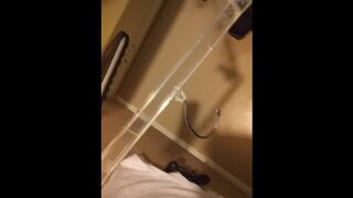 cock vibrated while performing swinging ballance