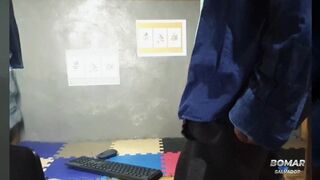 My Horny Buddy Jerks Off Hard in His Barracks During Breaktime