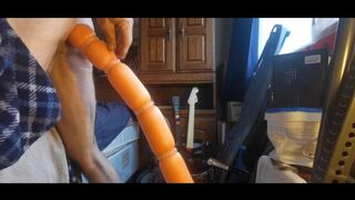 Straight Male Riding 2 Feet Of Ribbed Pool Noodle