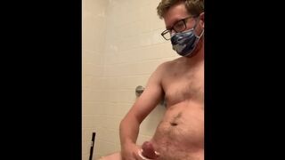 Trying to Get Off on the Toilet in the Public Restroom with People Nearby - Blonde Otter Porn - Solo