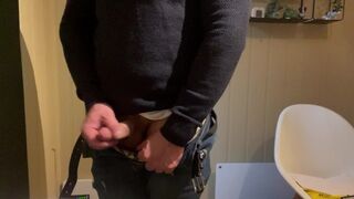 Jerking off instead of having lunch.