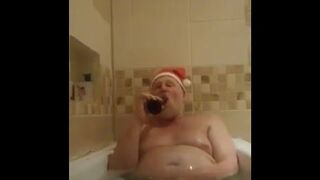 Santa playing with dildo