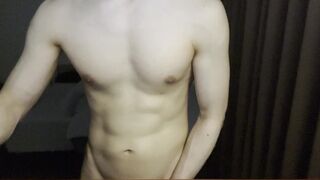 Asian Gay Boy Masturbating Under a Table