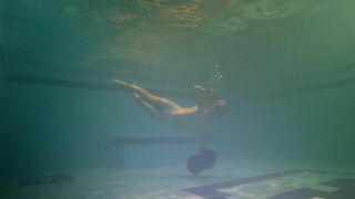 Swimming in clothes underwater