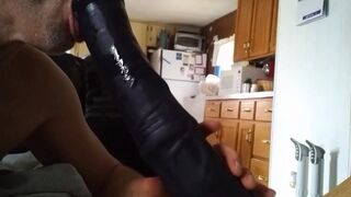 Deapthroating a XXL Horsecock After Realistic Huge Cock Attemp