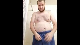Shower jerk off after giving myself a haircut for the first time!!!