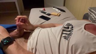 Jerking off in the morning.