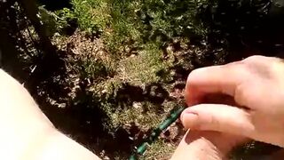 playing in backyard again