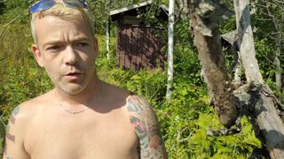 Strip and walk naked in public park, with big dildo up my ass, campers near by make me feel excited