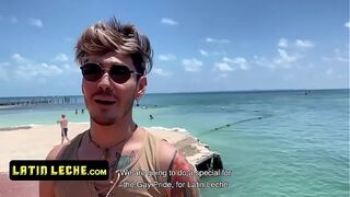 Amateurs Latinos Rob Silva & Ken Almost Got Caught Fertilizing Their Asses On The Beach