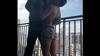 Catching the young one on the balcony
