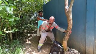 Black guy left the construction site to give his ass to the park's car guard.
