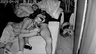 Fucking my friend from work in secret, but the cameras caught the whole fuck!