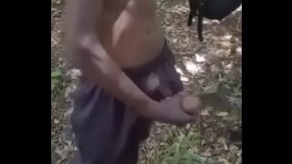 The construction worker at my house, a big black guy with a huge dick, fucked me in the middle of the woods.