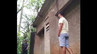 Naughty security guard put Shorty on his lap and fucked him