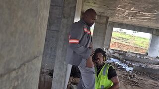 After everyone leaves, the workers have sex shamelessly in the building under construction