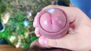 I went up the trail and along the way I found a guy jerking off and on the side several males making out, I soon joined the orgy.