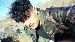 Fucked bareback and pushing out cum through underwear after fuck