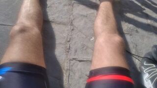 Only FeetAmateur Hairy Legs Marking Cock on a Public Beach