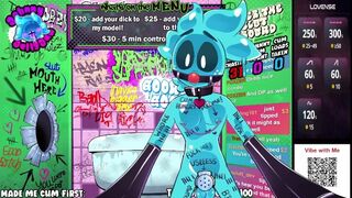 Bondage Pup Slime gets covered in cum