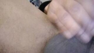 Boy getting feeling on the bed.