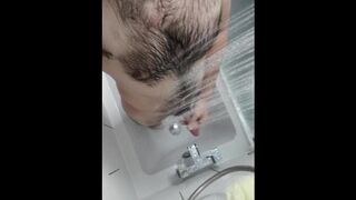Dirty straight boy plays in the shower