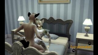 Furry Yaoi Hentai 3D Yiff - Dog & Snow Leopard Footjob and Anal