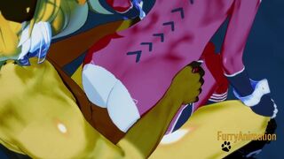 Furry Yaoi - Cat is fucked by Lynx in the park