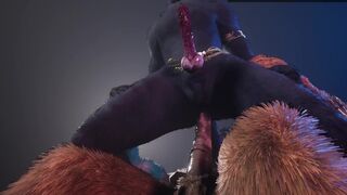 Furry Femboy x Monster Cock 3D