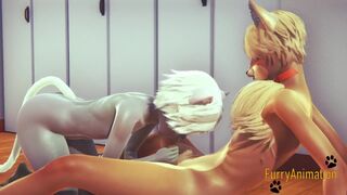 Furry Yaoi - White Cat & Fox Yiff 1:2