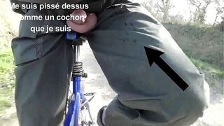 Pee stop the cock in the air bike and handjob