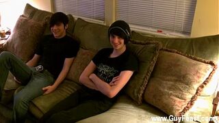Naked men Aron met William at a club and was wooed to shoot his very