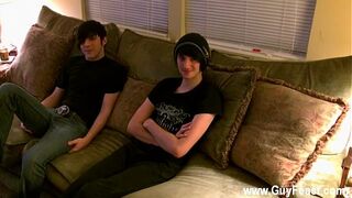 Gay guys He's obviously pretty nervous so they begin off doing a lot