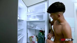 Having hot sex with the big-dicked guy!