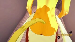 Furry Yaoi Hentai 3D Yiff - Egyptian cat is fucked by a dog in toilet