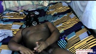 ebony beauty teasing with cock and nice body and cum