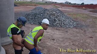 Construction workers fucking in the middle of the pipes
