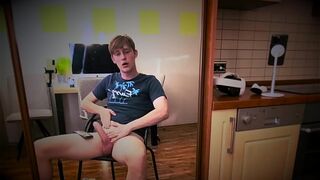 Blonde boy chases big fat cock - Cumshot
