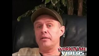 Mature amateur stroking it hard until he cums