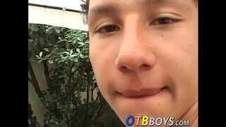 Skinny amateur twinks have an outdoor cock sucking session