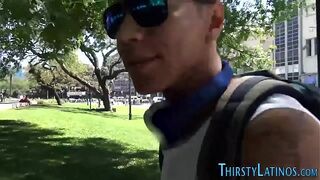 Jerking and sperming latino sucks