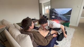 Harry_Jen | Gay in a corset straddled daddy's big cock and made a Load