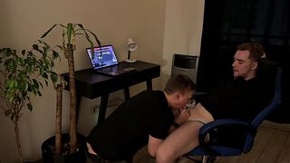 Bouncing on a Dildo with His Dick in My Mouth (4K)