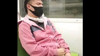 Young Tretcho masturbates in the last car of the subway