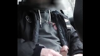 little handjob in the car at a rest area,