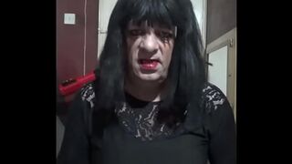 sissy crossdresser enjoying masturbation and anal sex